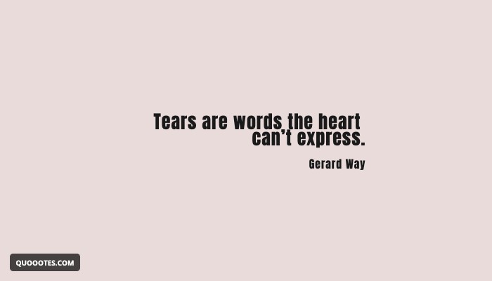 Tears are words the heart can’t express.